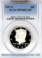 1997-S Kennedy Half Dollar certified perfect by PCGS at Proof 70 Deep Cameo