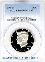 1999-S Kennedy Half Dollar certified perfect by PCGS at Proof 70 Deep Cameo