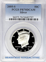 2005-S Kennedy Silver Half Dollar certified perfect by PCGS at Proof 70 Deep Cameo