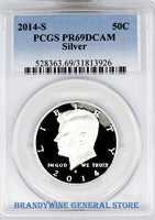 2014-S Kennedy Silver Half Dollar certified by PCGS at Proof 69 Deep Cameo