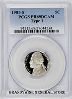 1981-S Jefferson Nickel Type 1 PCGS Proof 69 Deep Cameo