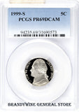 1999-S Jefferson Nickel PCGS Proof 69 Deep Cameo