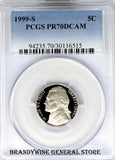 1999-S Jefferson Nickel PCGS Proof 70 Deep Cameo