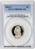 2003-S Jefferson Nickel PCGS Proof 69 Deep Cameo