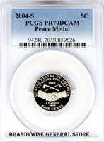 2004-S Jefferson Peace Medal Nickel PCGS Proof 70 Deep Cameo