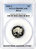 2005-S Jefferson Nickel Bison PCGS Proof 69 DCAM