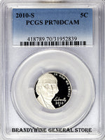2010-S Jefferson Nickel PCGS Proof 70 Deep Cameo