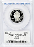 2004-S Iowa Silver Statehood Quarter PCGS Proof 70 Deep Cameo Obverse