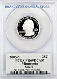 2005-S Minnesota Silver Statehood Quarter PCGS Proof 69 Deep Cameo Obverse
