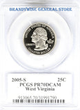 2005-S West Virginia Quarter PCGS Proof 70 Deep Cameo Obverse