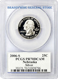 2006-S Nebraska Silver Quarter PCGS Proof 70 Deep Cameo Obverse