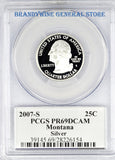 2007-S Montana Silver Quarter PCGS Proof 69 Deep Cameo Obverse