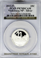 2011-S Vicksburg Silver Quarter PCGS Proof 70 Deep Cameo