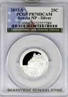 2012-S Acadia Silver Quarter PCGS Proof 70 Deep Cameo
