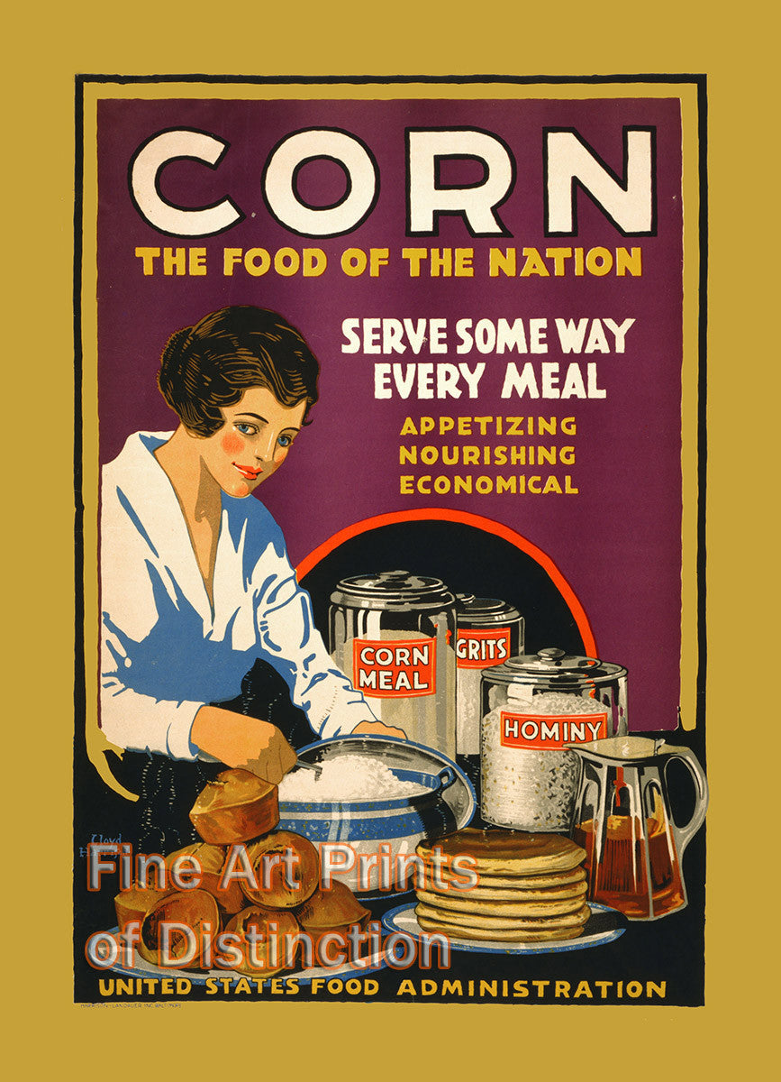Corn the Food of a Nation Advertising Poster art print