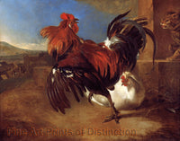 Poultry Yard with Angered Cock painting by Melchior de Hondecoeter