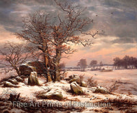 An archival premium Quality art Print of Landscape Near Vordingborg Denmark by J. C. Dahl 