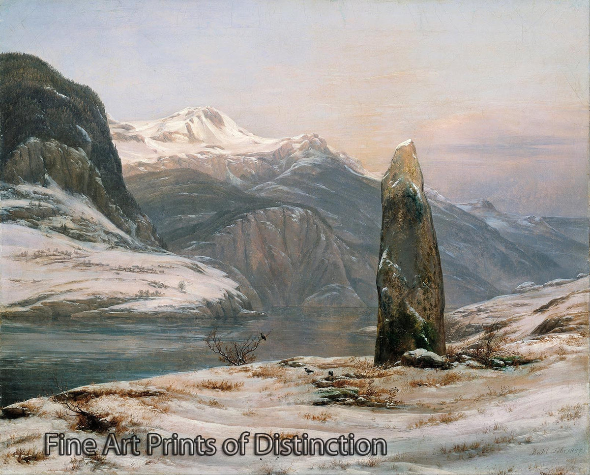 An archival premium Quality art Print of Winter at the Sognefjord by Johan Christian Dahl