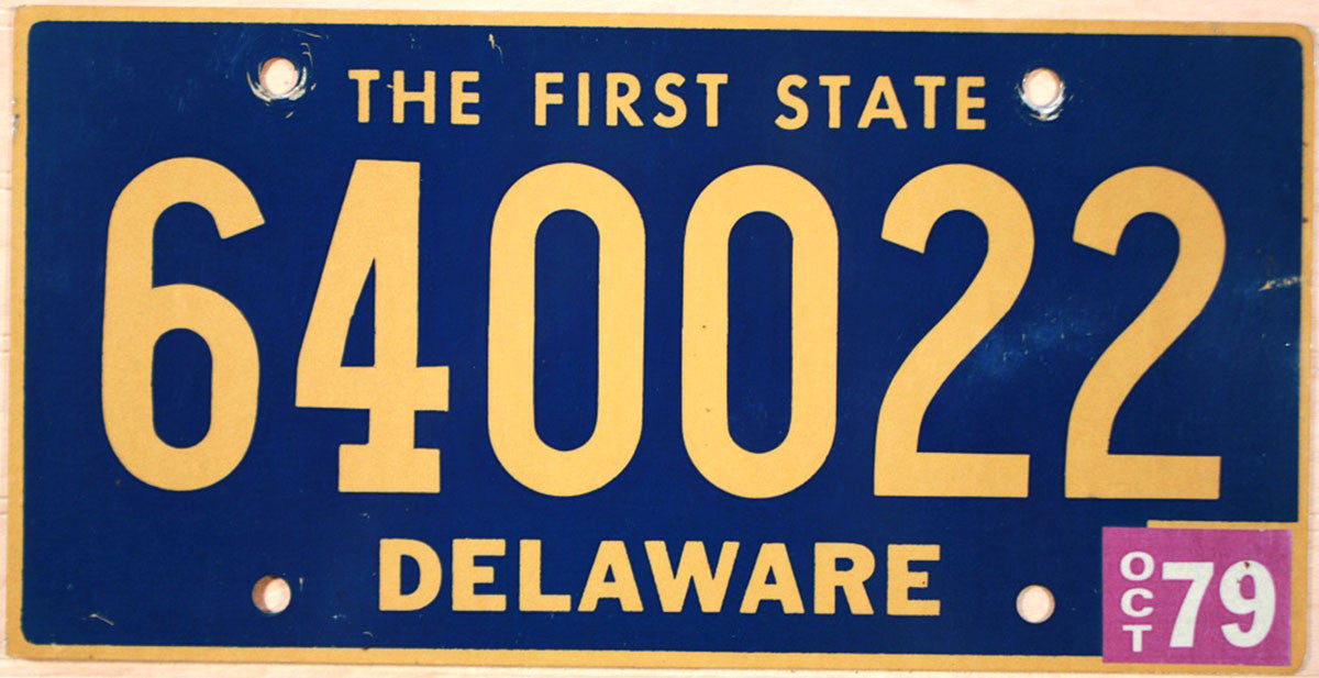 1979 Delaware License Plate