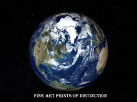 Earth's Northern Hemisphere showing the North Pole ice cap Art Print