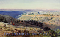 Art Print of Jerusalem from the Mount of Olives, Sunrise painting by Edward Lear