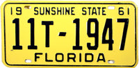 1961 Florida Truck License Plate
