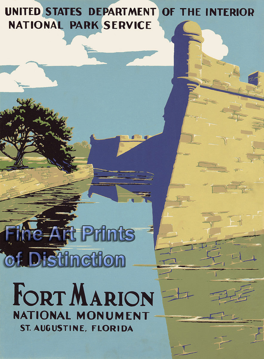 Fort Marion National Monument Tourism Poster art print