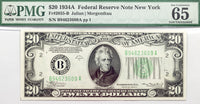 A FR #2055-B Series of 1934A FRN note graded PMG 65 EPQ from the Federal Reserve Bank of New York for sale by Brandywine General Store