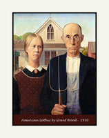 a Poster of American Gothic painted by Grant Wood in 1930