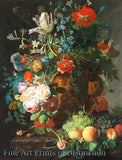 Still life with Flowers and Fruit by Jan van Huysum archival art print