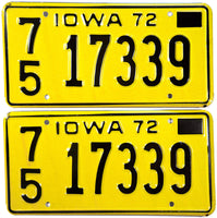 1972 Iowa License Plates