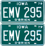 1979 Iowa License Plates