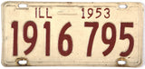 1953  Illinois License Plates in very good condition