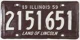 1959 Illinois License Plates