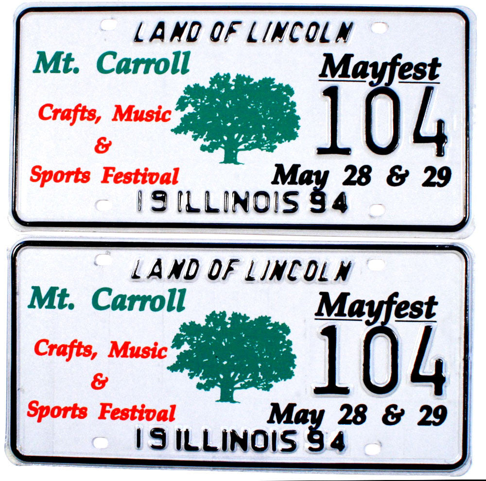 1994 Illinois Mt. Carroll Mayfest License Plates