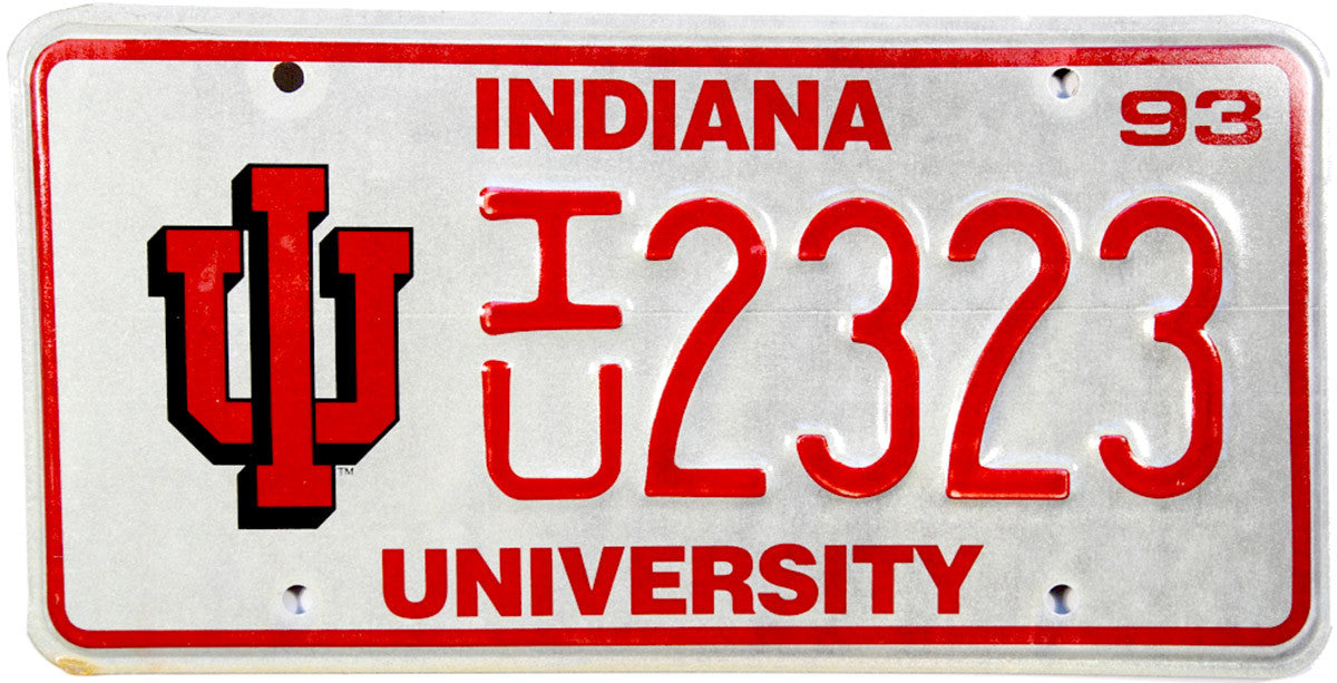 1993 Indiana University License Plate