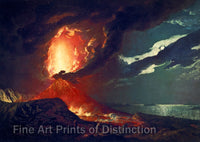 Art Print of Vesuvius in Eruption with a View over the Islands in the Bay of Naples by Joseph Wright