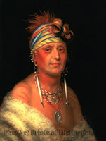 An archival art Print of Monchousia a Native American Portrait by Charles Bird King