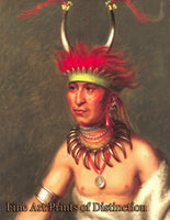 An archival art Print of Prairie Wolf a Native American Portrait by Charles Bird King