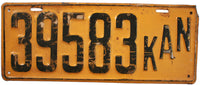1915 Kansas License Plate