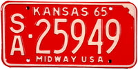 1965 Kansas License Plate