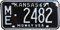 1969 Kansas License Plate in Excellent Plus condition