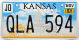 2003 Kansas License Plate