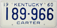 1960 Kentucky License Plate