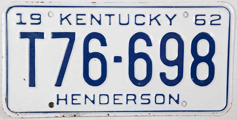 1962 Kentucky Truck License Plate