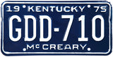 1975 Kentucky License Plate