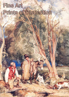 Art Print of Gamekeeper and Boy Ferreting a Rabbit painting by John Frederick Lewis
