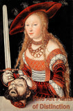 An archival premium Quality Art Print of Judith with the Head of Holofernes by Lucas Cranach the Elder