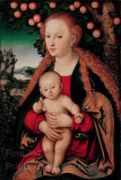 Art Print of The Virgin and Child Under the Apple Tree painted by the artist Lucas Cranach the Elder around 1520