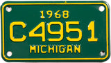 1968 Michigan Motorcycle License Plate